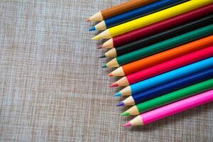 Colored pencils background. photo