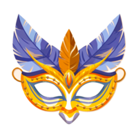 AI generated Mardi Gras Golden Carnival Mask and Beads Concept Png