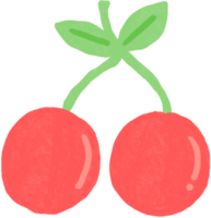 Cereza clipart. acuarela estilo. aislado en transparente antecedentes png