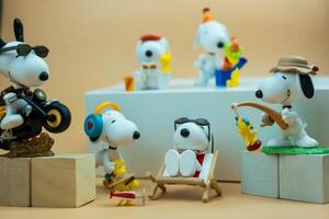 Bangkok, Thailand - February 3, 2024 Many very cute from Pop Mart Snoopy The Best Friends Series Figures toy. photo