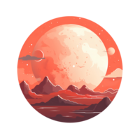 AI generated planet art illustrations for stickers, tshirt design, poster etc png