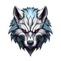 AI generated wolf head art illustrations for stickers, tshirt design, poster etc png