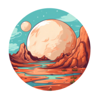 AI generated planet art illustrations for stickers, tshirt design, poster etc png