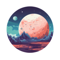 AI generated planet art illustrations for stickers, tshirt design, poster etc png