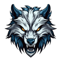 AI generated wolf head art illustrations for stickers, tshirt design, poster etc png