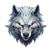AI generated wolf head art illustrations for stickers, tshirt design, poster etc png