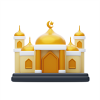 mosque 3d icon. 3d realistic mosque building png