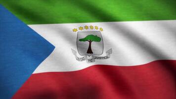 Equatorial Guinea flag waving animation. 4K Seamless Loopable Flag of Equatorial Guinea video