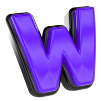 w font 3d rendere png