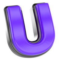 U Font 3D Render png