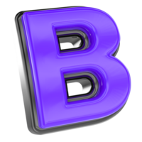 B Font 3D Render png