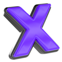 X Font 3D Render png