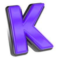 K Font 3D Render png