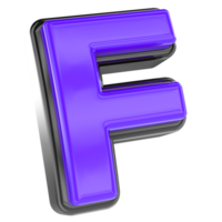 F Font 3D Render png