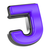 J Font 3D Render png