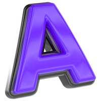 un' font 3d rendere png