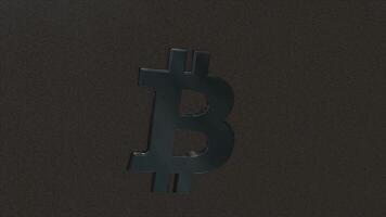 símbolo bitcoin bitcoin, el criptomoneda el bitcoin 3d animación. video