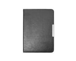 Black leather folder isolated on white background photo