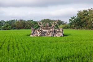 Dazhuang Wufu Temple, a sinking temple located in Chiayi county, Taiwan photo