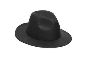 Retro black hat isolated against white background photo