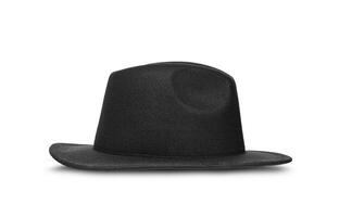 Retro black hat isolated against white background photo