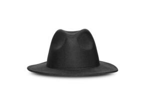 Retro black hat isolated against white background photo