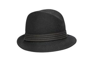 Retro black hat isolated against white background photo