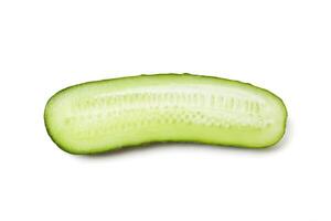 One halve of fresh green cucumber isolated on a white background photo