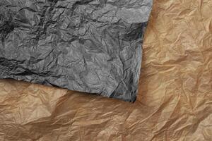 Crumpled craft paper texture for background photo