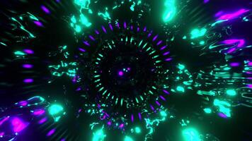 3d motion loop of tunnel epic abstract colorful futuristic spiral tunnel animation, 4K resolution, vj dj music endless loop background video