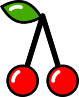 cherry fruit doodle icon png