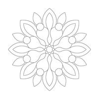 Mandala Simple Flower design Coloring book page vector file