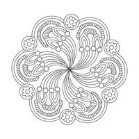 Spiral whimsical wonders Coloring book Mandala design vector