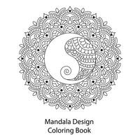 The less stress mandala design coloring book page vector design