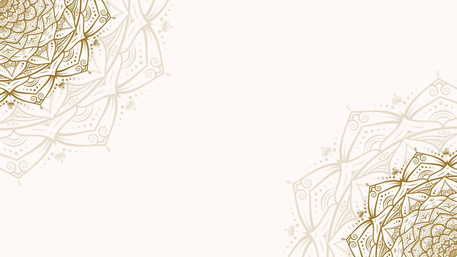 Bright White Gold Horizontal Looping Animation Blank Video Background