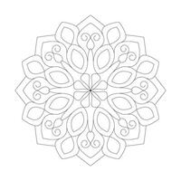 Simple Coloring book page Mandala design vector file