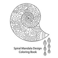 Spiral mandala Design coloring book vector file