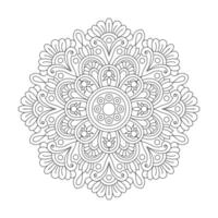 Flower Peaceful Mandala For Coloring book page, vector