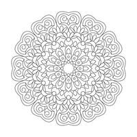 Spiritual serenity mandala design Coloring book page vector file