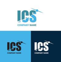 letter ICS logo. ICS Financial logo design vector illustration for creative company and Travel or plane logo