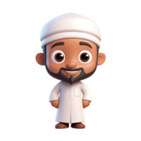 ai generiert 3d machen von ein Muslim Mann auf isoliert transparent Hintergrund png, generiert mit ai png