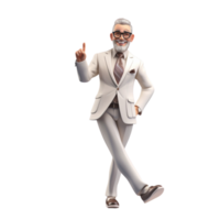 AI generated a 3d happy businessman with suit on isolated transparent background png, generated with AI png