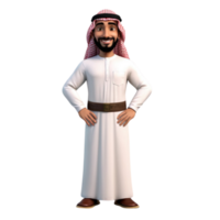 AI generated 3d render of a muslim man on isolated transparent background png, generated with AI png