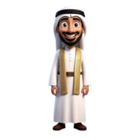 AI generated 3d render of a muslim man on isolated transparent background png, generated with AI png