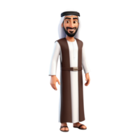 AI generated 3d render of a muslim man on isolated transparent background png, generated with AI png