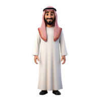 AI generated 3d render of a muslim man on isolated transparent background png, generated with AI png