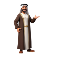 AI generated 3d render of a muslim man on isolated transparent background png, generated with AI png