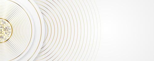 Abstract luxury white background with golden element vector