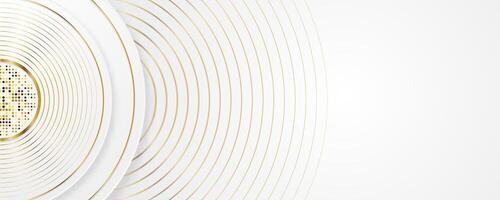 Abstract luxury white background with golden element vector