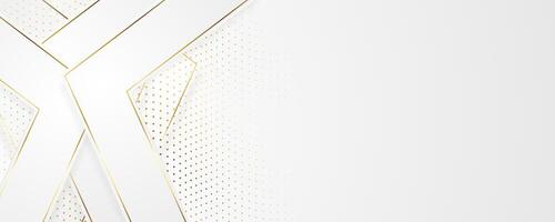 Abstract luxury white background with golden element vector